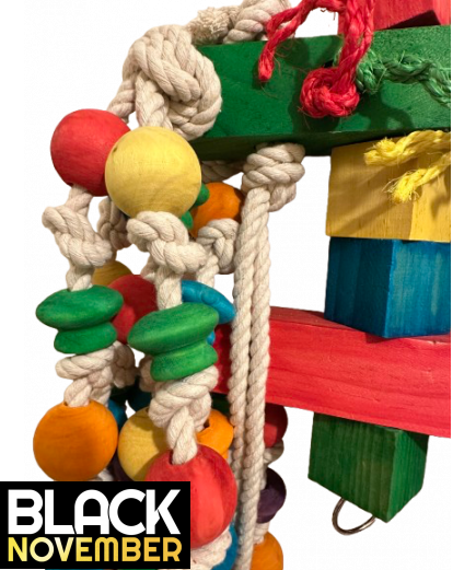 Parrot-Supplies Mega Jungle Chunky Wood & Rope XXXL Macaw Parrot Toy